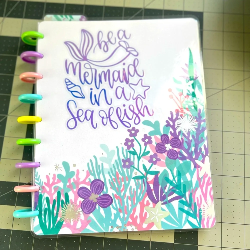 Be a Mermaid in a sea of fish Notebook classic size planner COVER & tab dividers